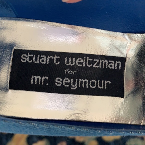 Denim Stuart Weitzman Rhinestone Pumps 8 Narrow - Picture 6 of 10